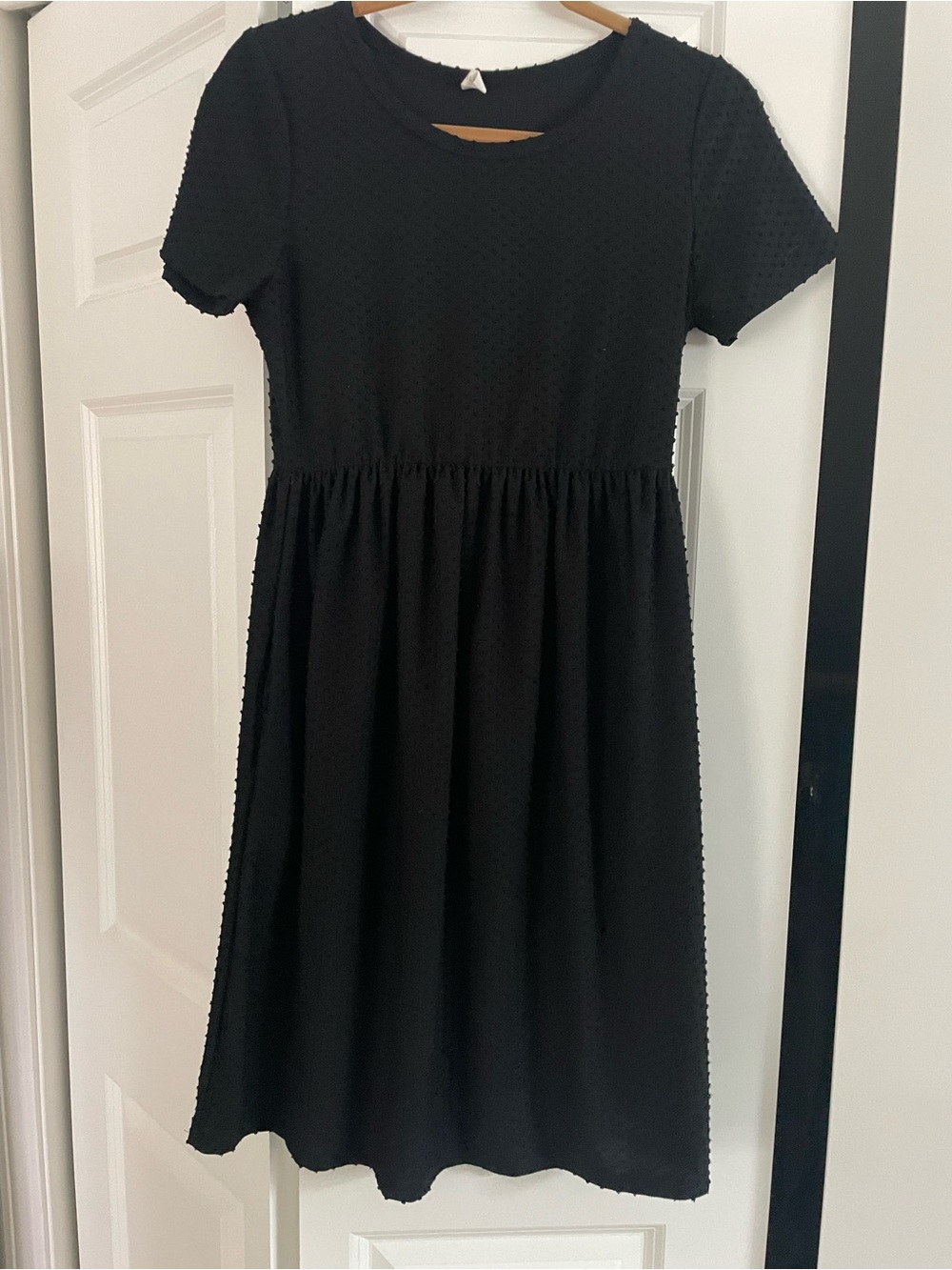 Maternity Black Short-Sleeve Casual Dress